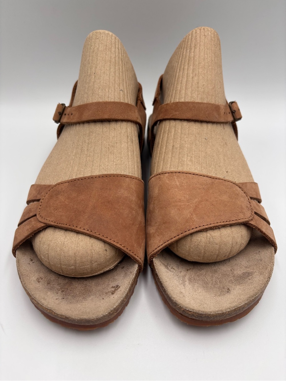 L.L. Bean Leather Comfort Sandals Womens Sz 38/8 Brown Adjustable Strap Open Toe
